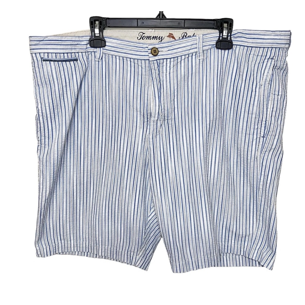 Tommy Bahama Seersucker Shorts 42 9.5” Inseam Men’s Blue White Cotton